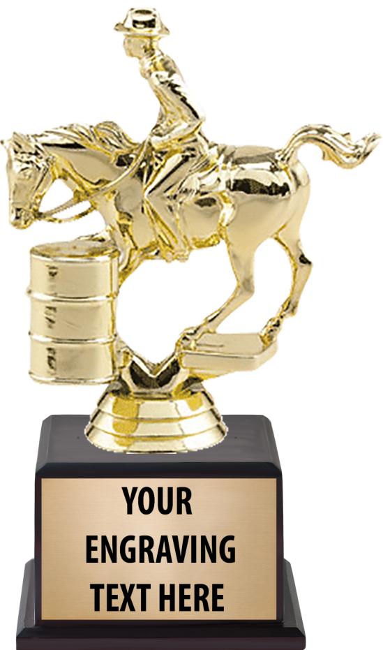 7.5" TROPHY ON BROWN WOOD BASE