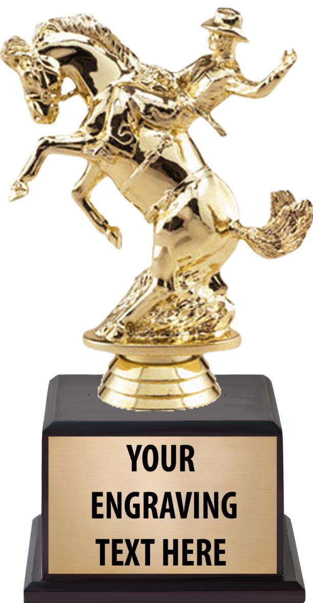 7.5" TROPHY ON BROWN WOOD BASE