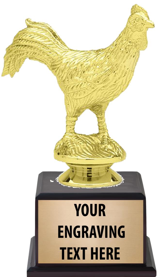 7.5" TROPHY ON BROWN WOOD BASE