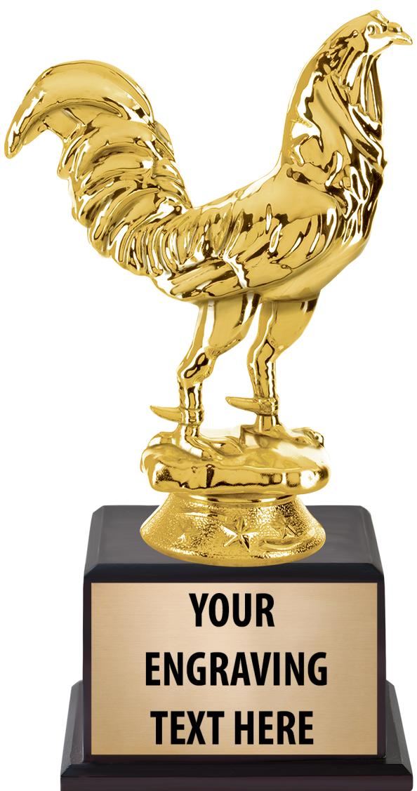 7.5" TROPHY ON BROWN WOOD BASE