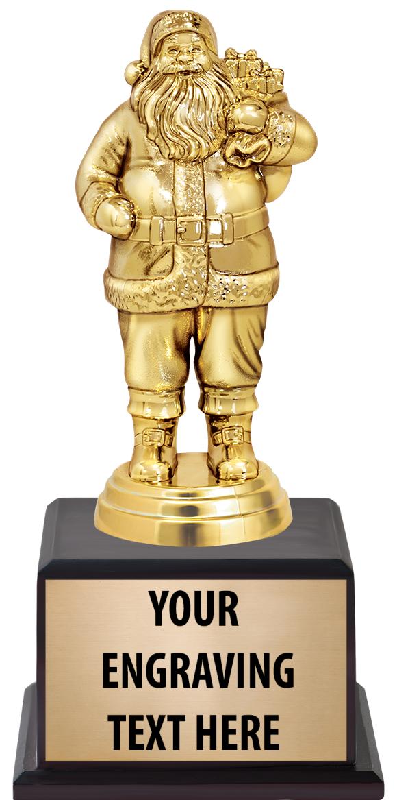 7.5" TROPHY ON BROWN WOOD BASE