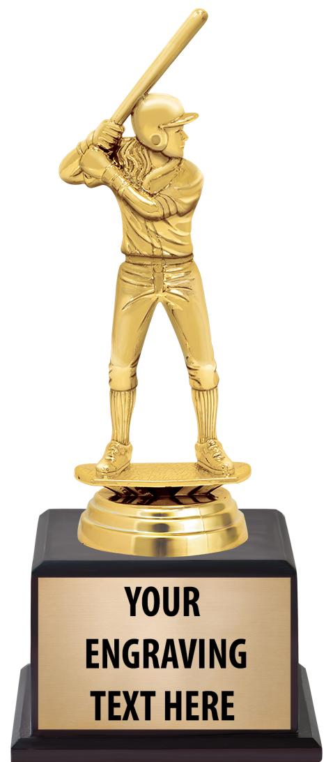 7.5" TROPHY ON BROWN WOOD BASE