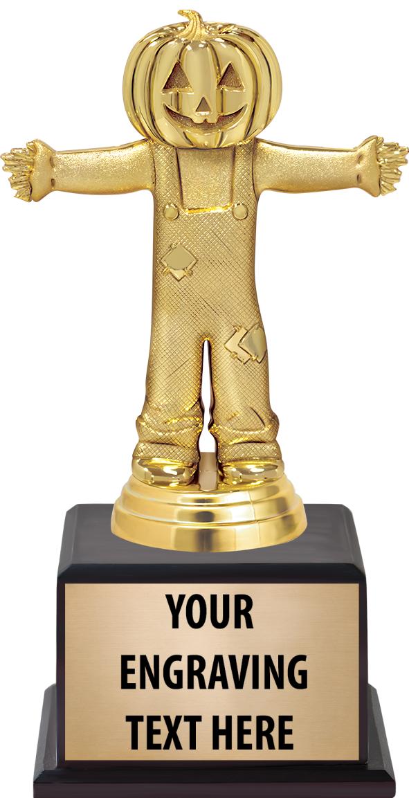 7.5" TROPHY ON BROWN WOOD BASE