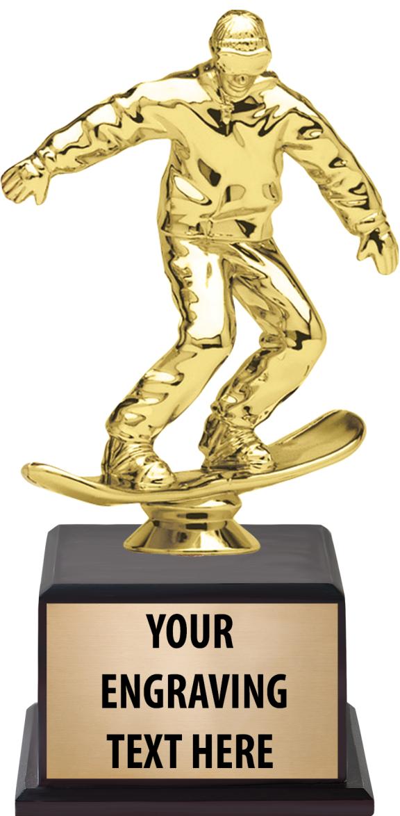 7.5" TROPHY ON BROWN WOOD BASE