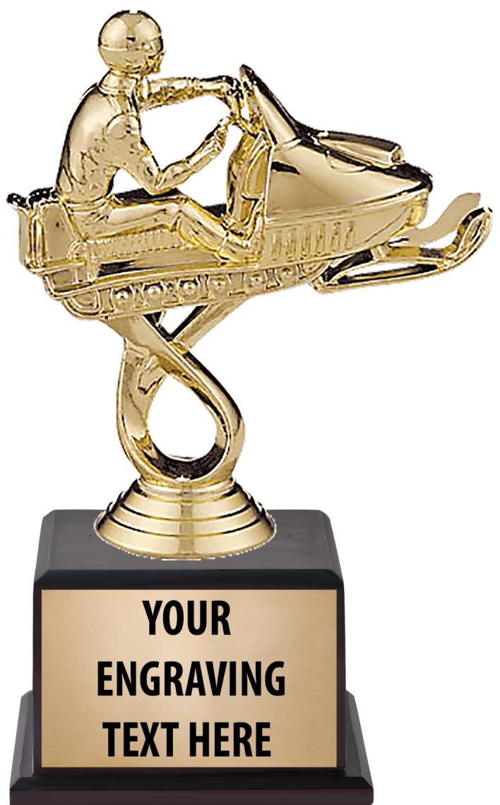 7.5" TROPHY ON BROWN WOOD BASE