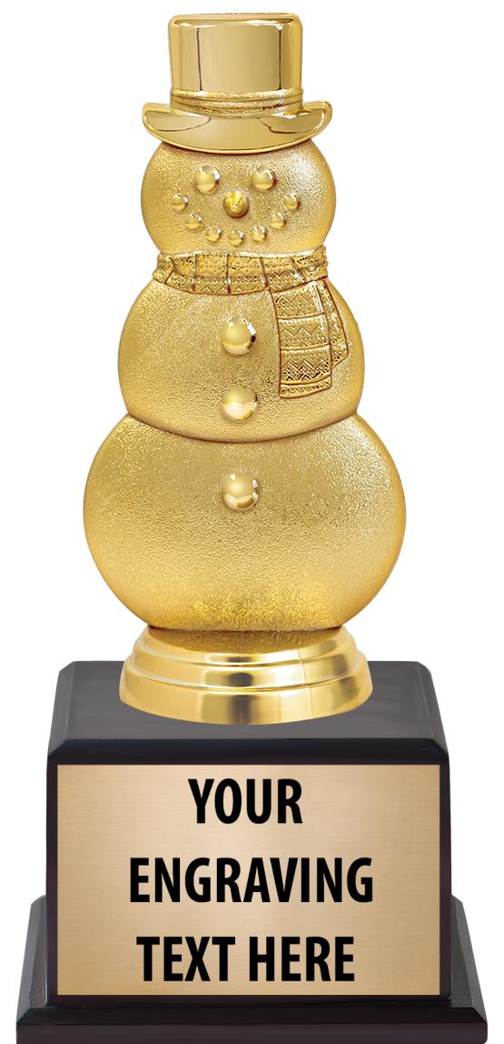 7.5" TROPHY ON BROWN WOOD BASE