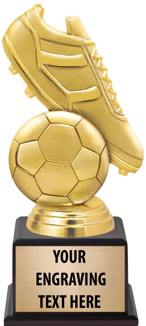 7.5" TROPHY ON BROWN WOOD BASE