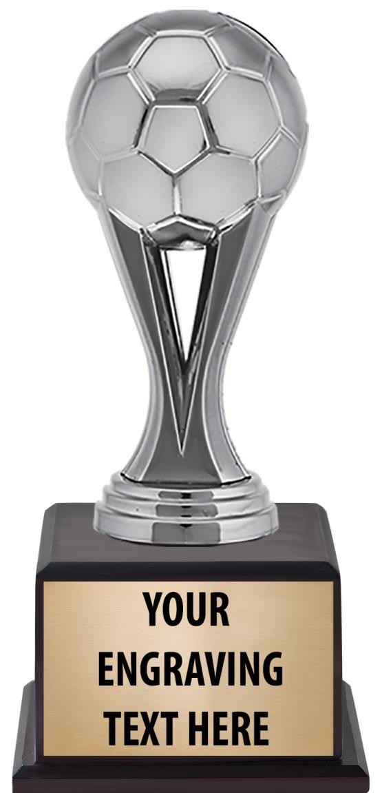 7.5" TROPHY ON BROWN WOOD BASE