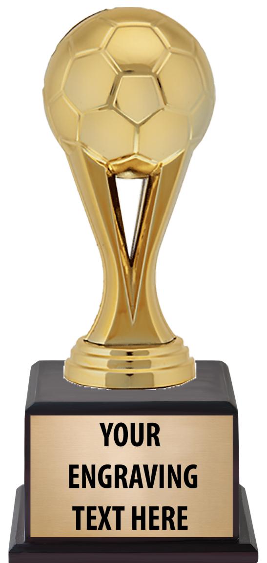 7.5" TROPHY ON BROWN WOOD BASE