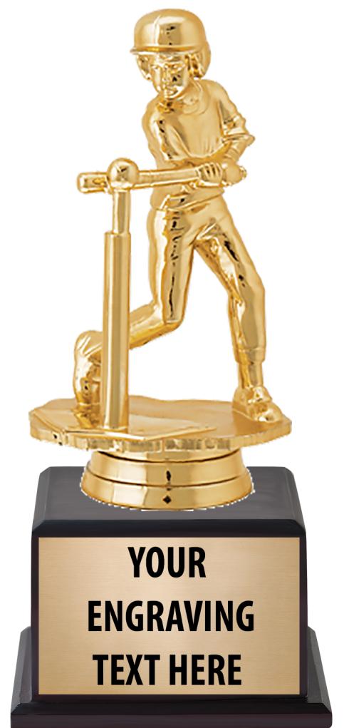 7.5" TROPHY ON BROWN WOOD BASE