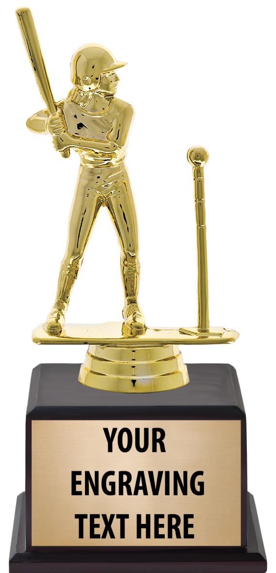 7.5" TROPHY ON BROWN WOOD BASE