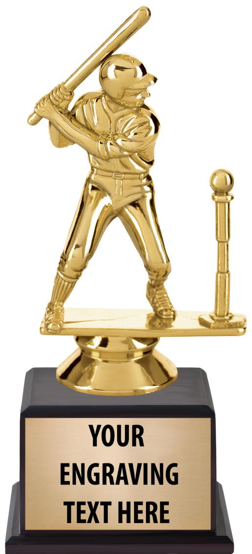 7.5" TROPHY ON BROWN WOOD BASE