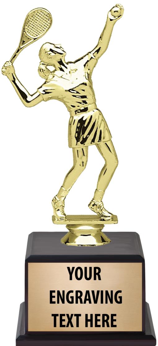 7.5" TROPHY ON BROWN WOOD BASE