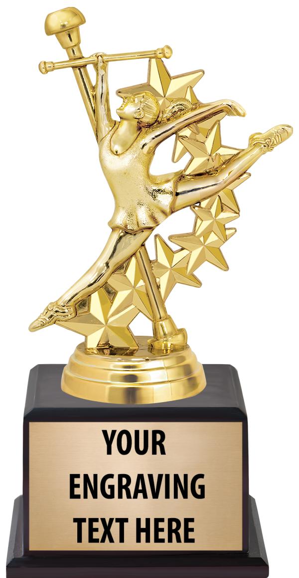 7.5" TROPHY ON BROWN WOOD BASE