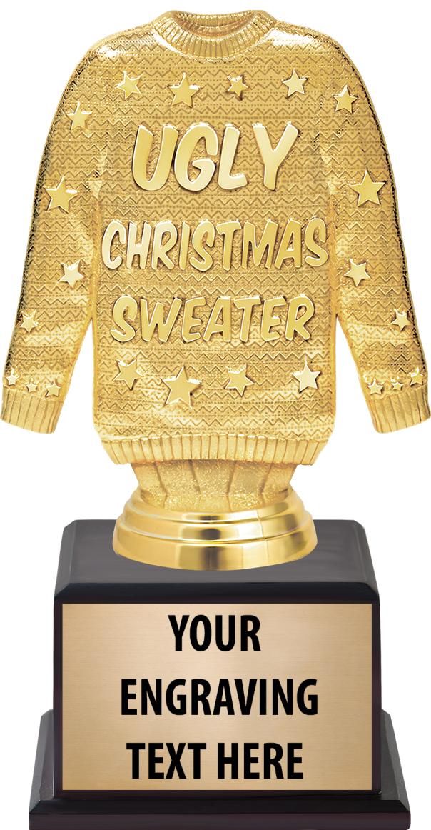 7.5" TROPHY ON BROWN WOOD BASE