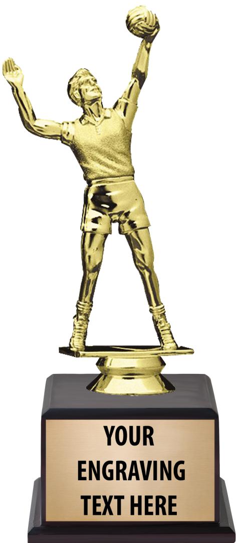 7.5" TROPHY ON BROWN WOOD BASE