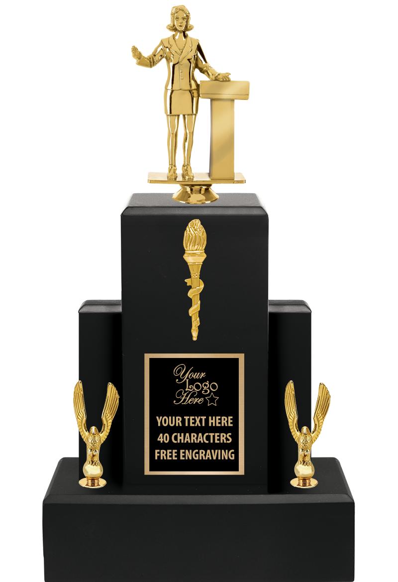 15.75" BLACK WOOD TROPHY