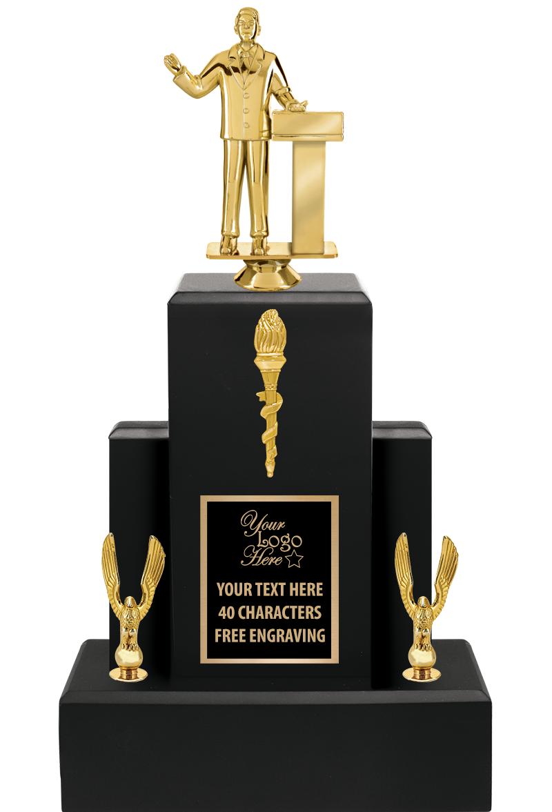 15.75" BLACK WOOD TROPHY