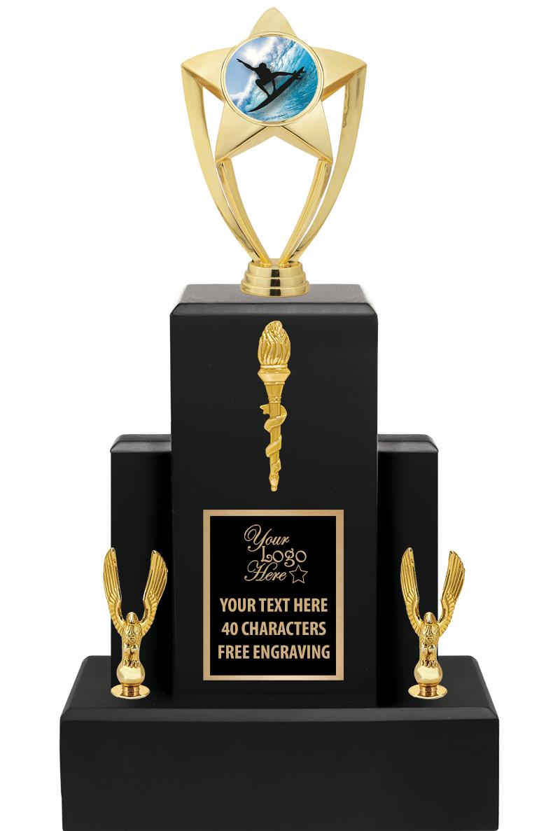 15.75" BLACK WOOD TROPHY