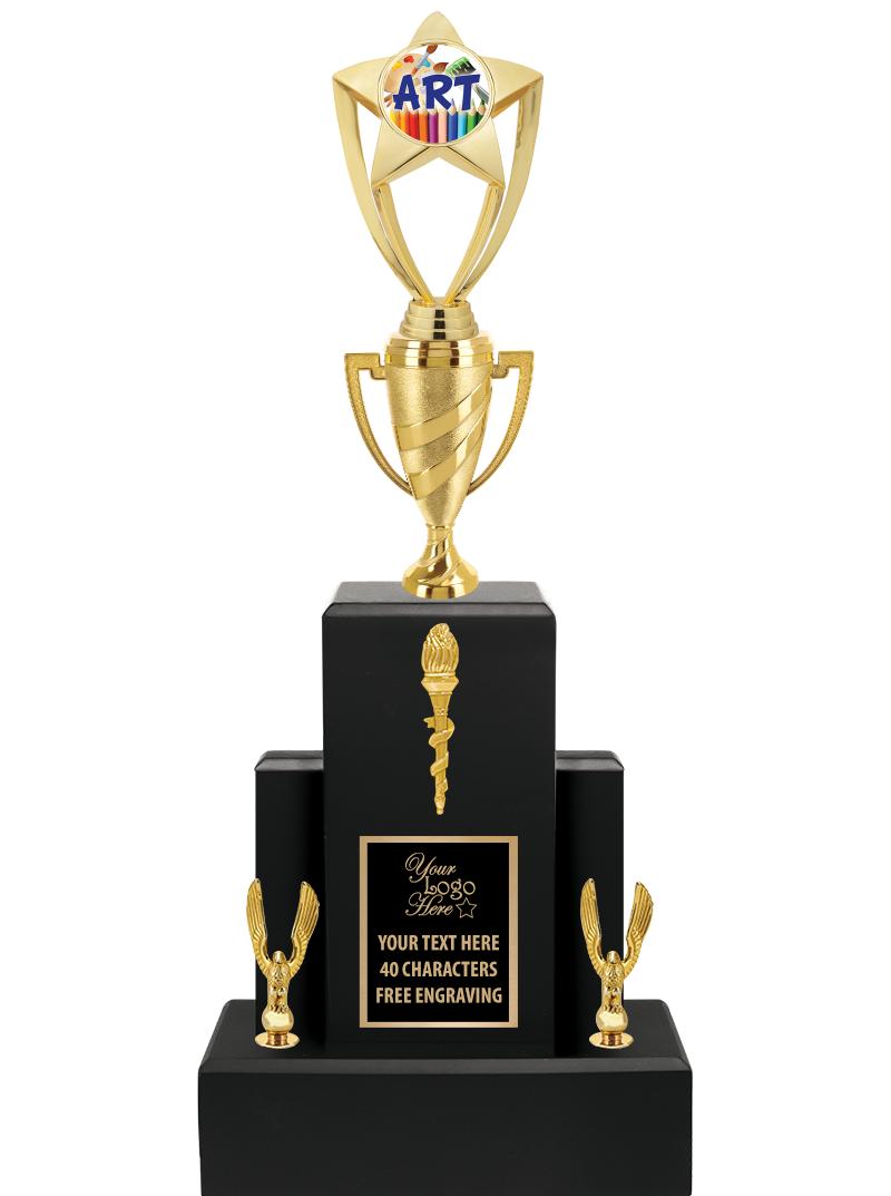 20.75" BLACK WOOD TRP/GOLD CUP