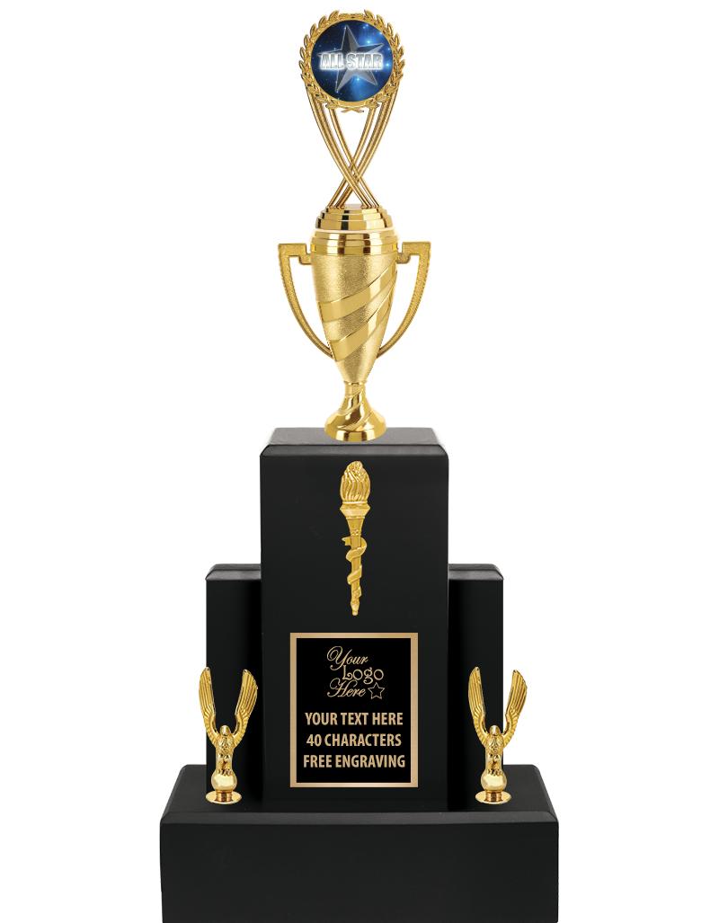 20.75" BLACK WOOD TRP/GOLD CUP