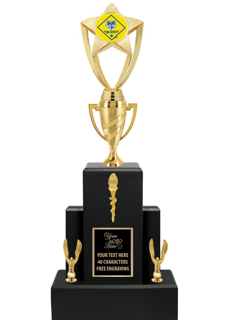 20.75" BLACK WOOD TRP/GOLD CUP