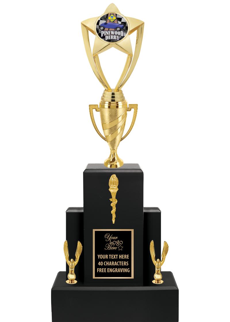 20.75" BLACK WOOD TRP/GOLD CUP