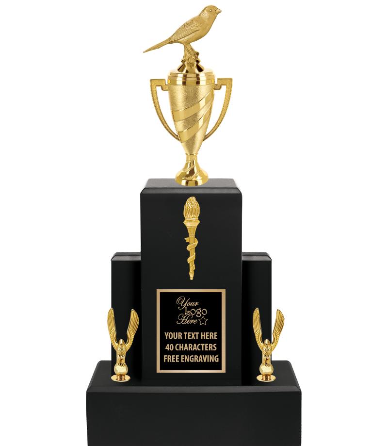 20.75" BLACK WOOD TRP/GOLD CUP