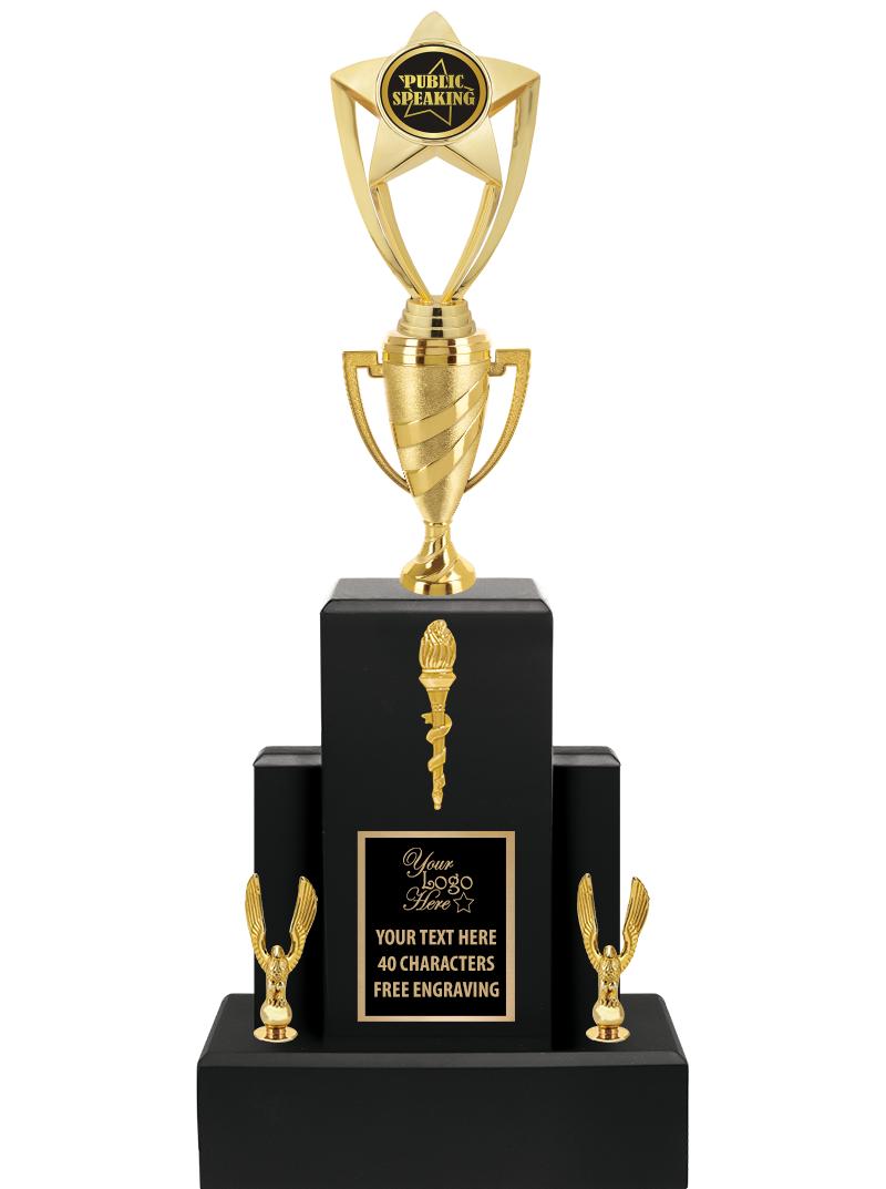 20.75" BLACK WOOD TRP/GOLD CUP