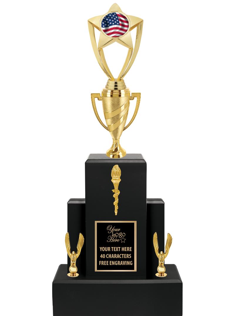 20.75" BLACK WOOD TRP/GOLD CUP