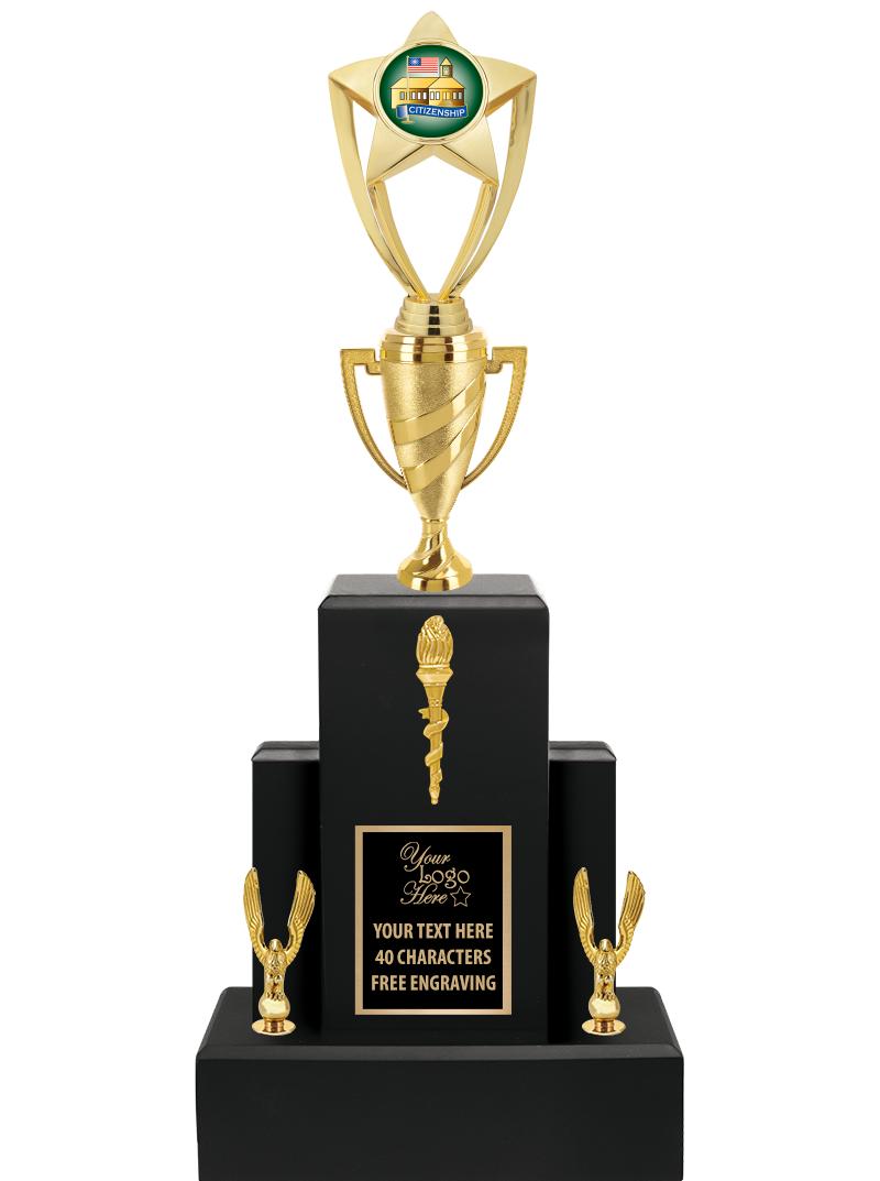 20.75" BLACK WOOD TRP/GOLD CUP