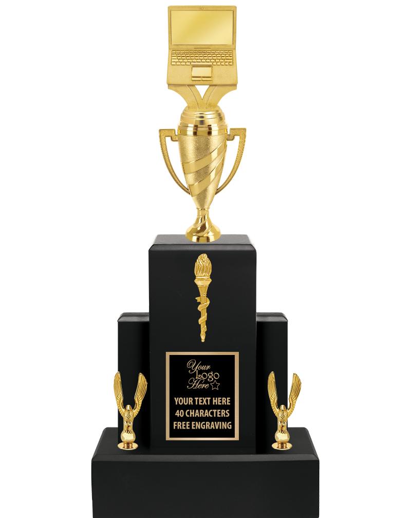 20.75" BLACK WOOD TRP/GOLD CUP