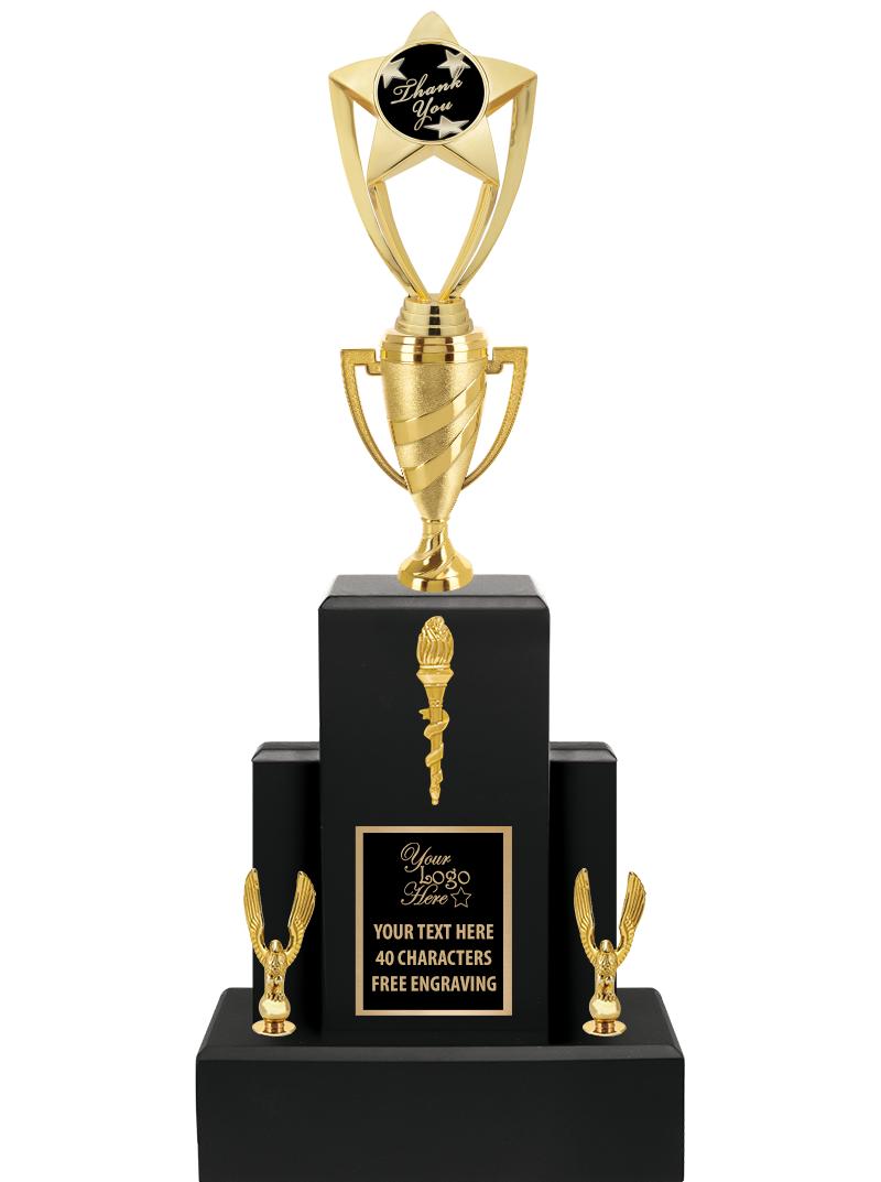 20.75" BLACK WOOD TRP/GOLD CUP