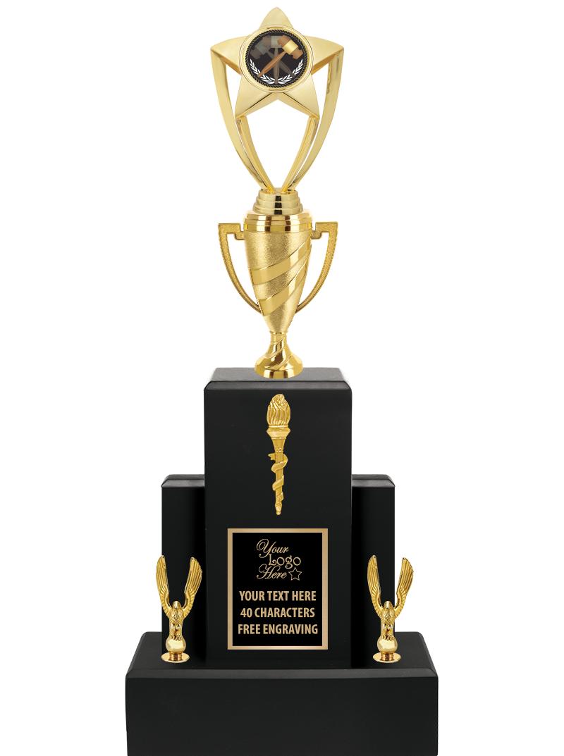 20.75" BLACK WOOD TRP/GOLD CUP