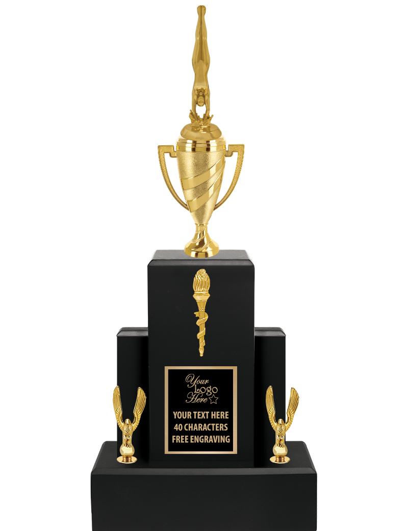 20.75" BLACK WOOD TRP/GOLD CUP