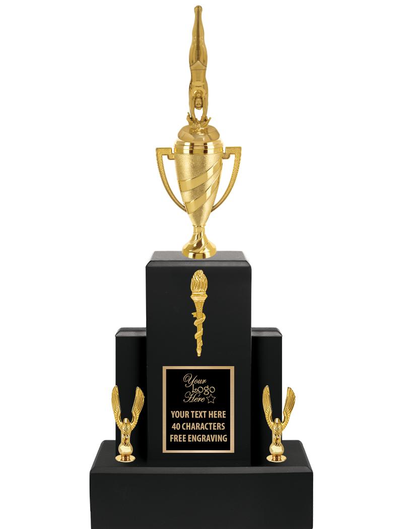 20.75" BLACK WOOD TRP/GOLD CUP