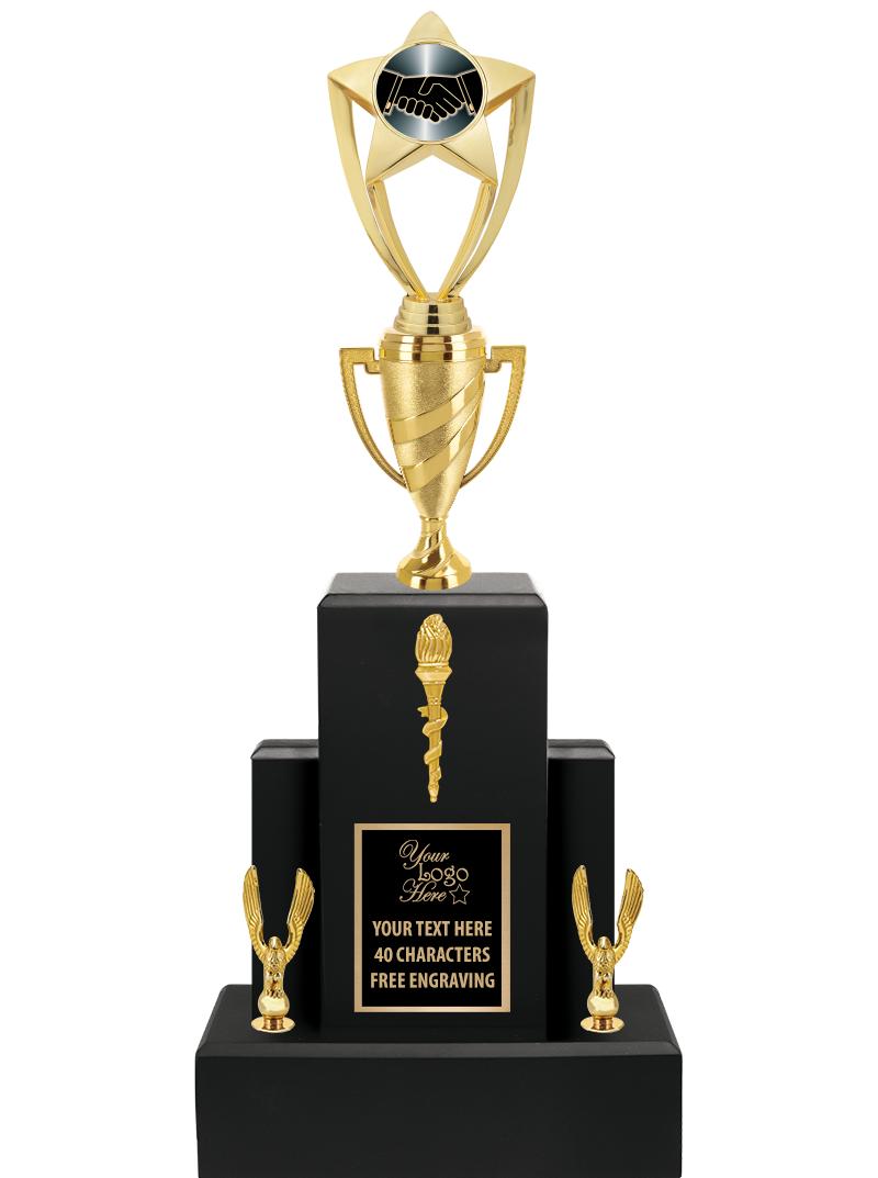 20.75" BLACK WOOD TRP/GOLD CUP