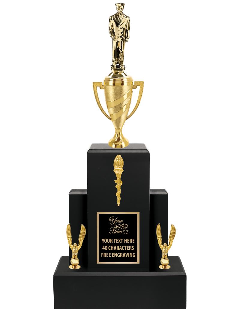 20.75" BLACK WOOD TRP/GOLD CUP