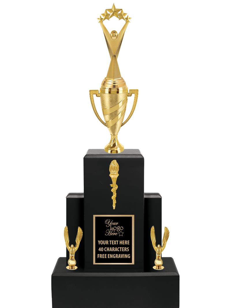 20.75" BLACK WOOD TRP/GOLD CUP