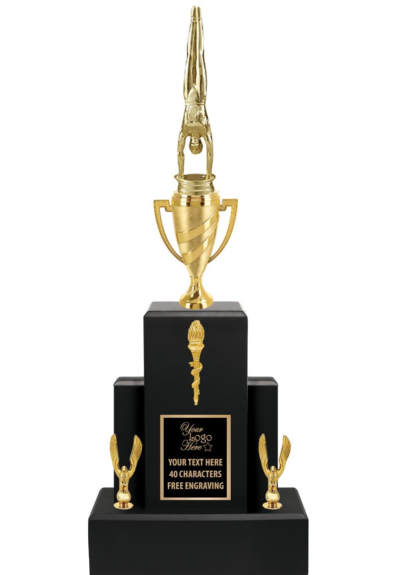 20.75" BLACK WOOD TRP/GOLD CUP