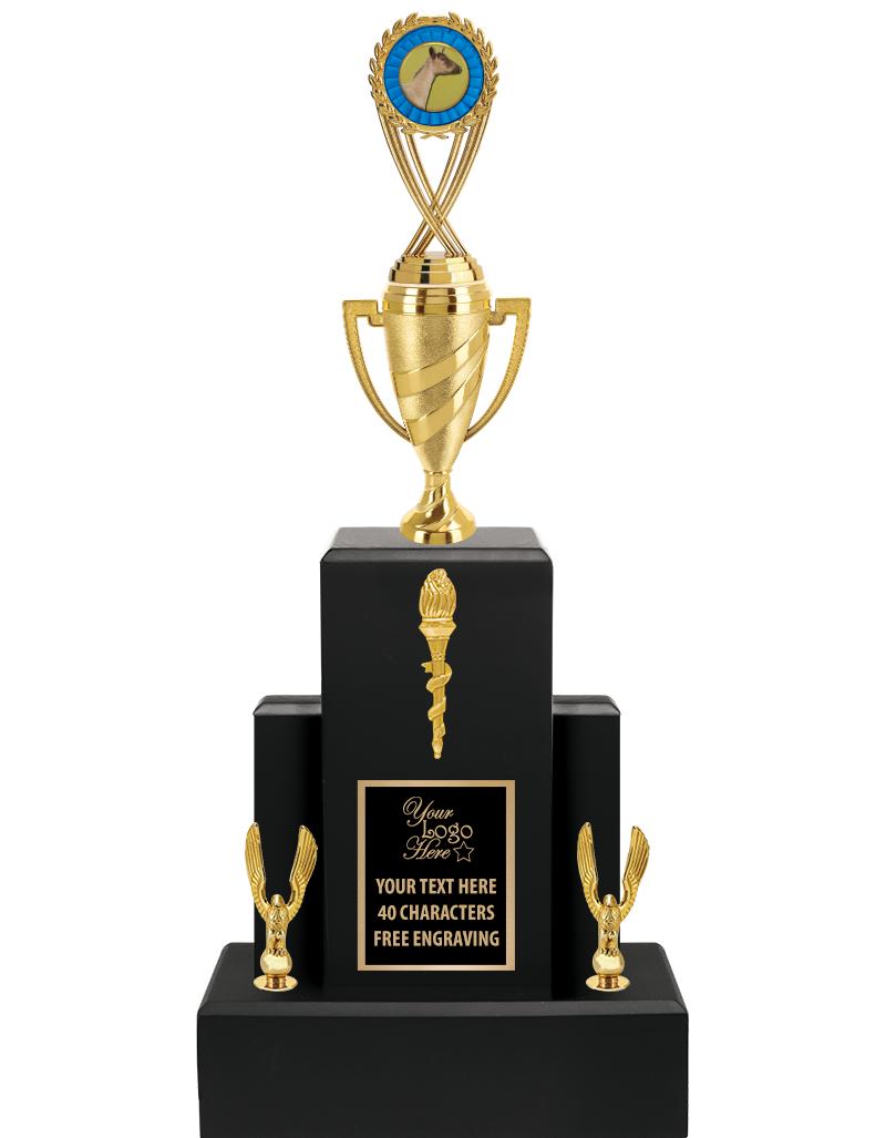 20.75" BLACK WOOD TRP/GOLD CUP