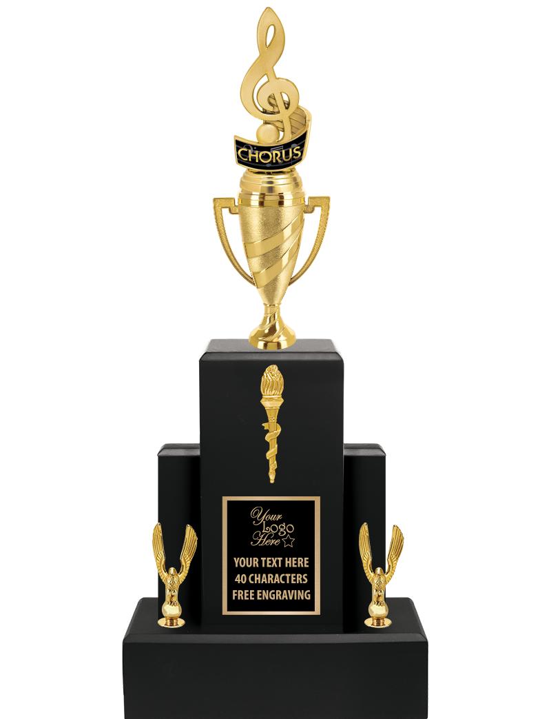 20.75" BLACK WOOD TRP/GOLD CUP