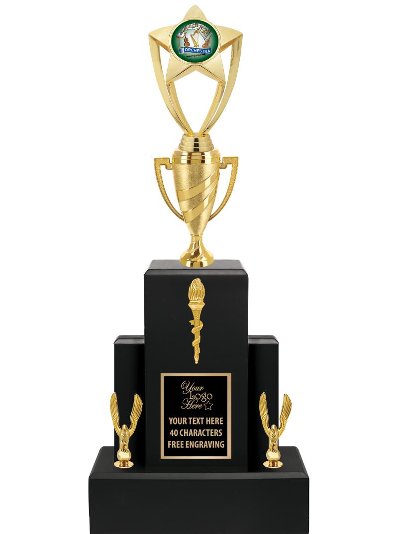 20.75" BLACK WOOD TRP/GOLD CUP