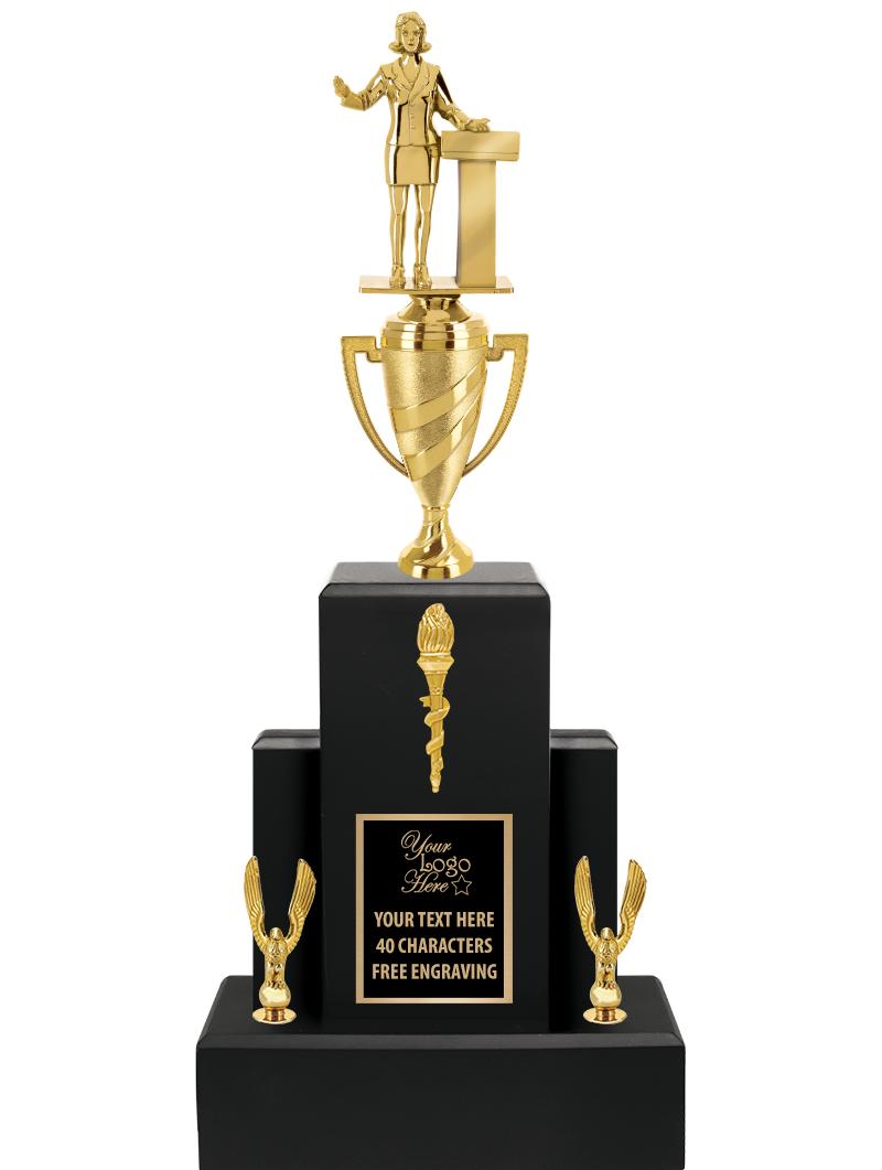 20.75" BLACK WOOD TRP/GOLD CUP