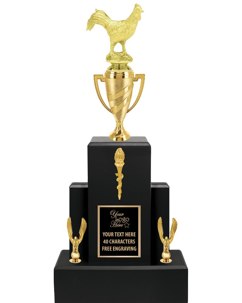 20.75" BLACK WOOD TRP/GOLD CUP