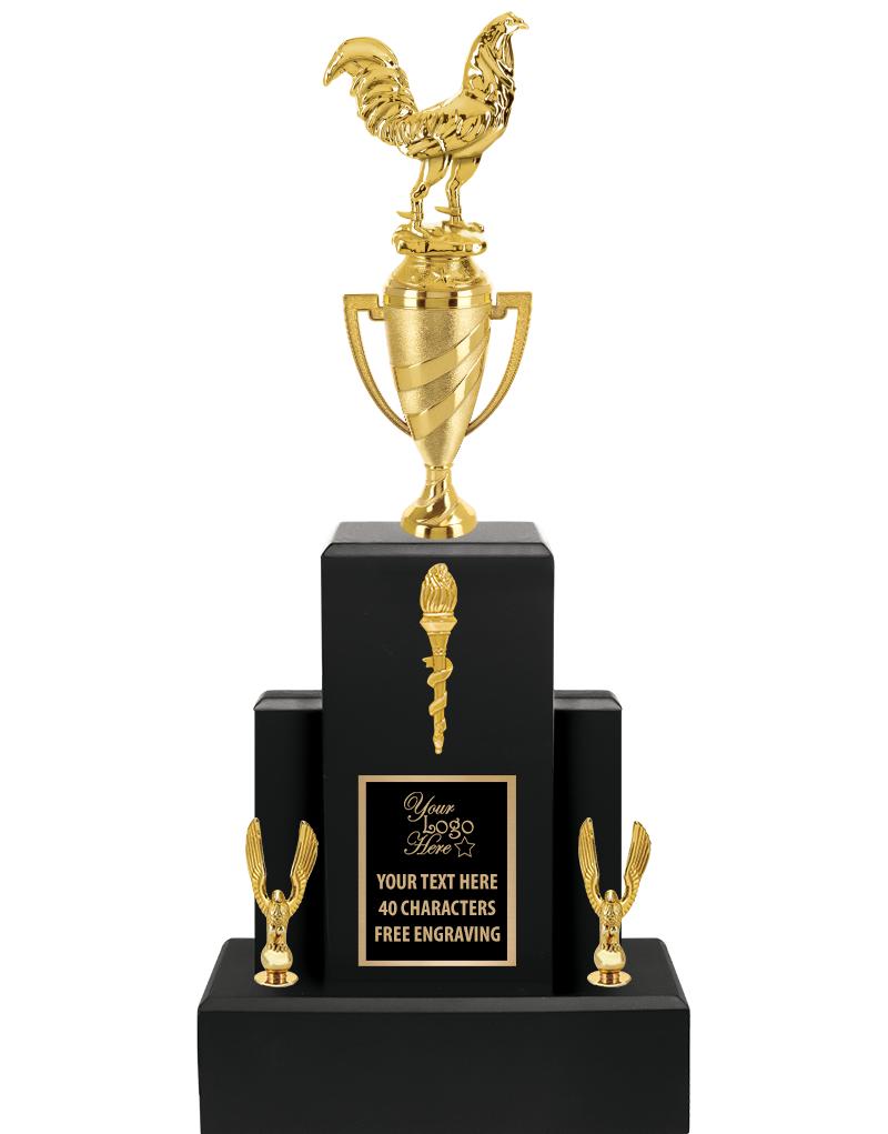 20.75" BLACK WOOD TRP/GOLD CUP