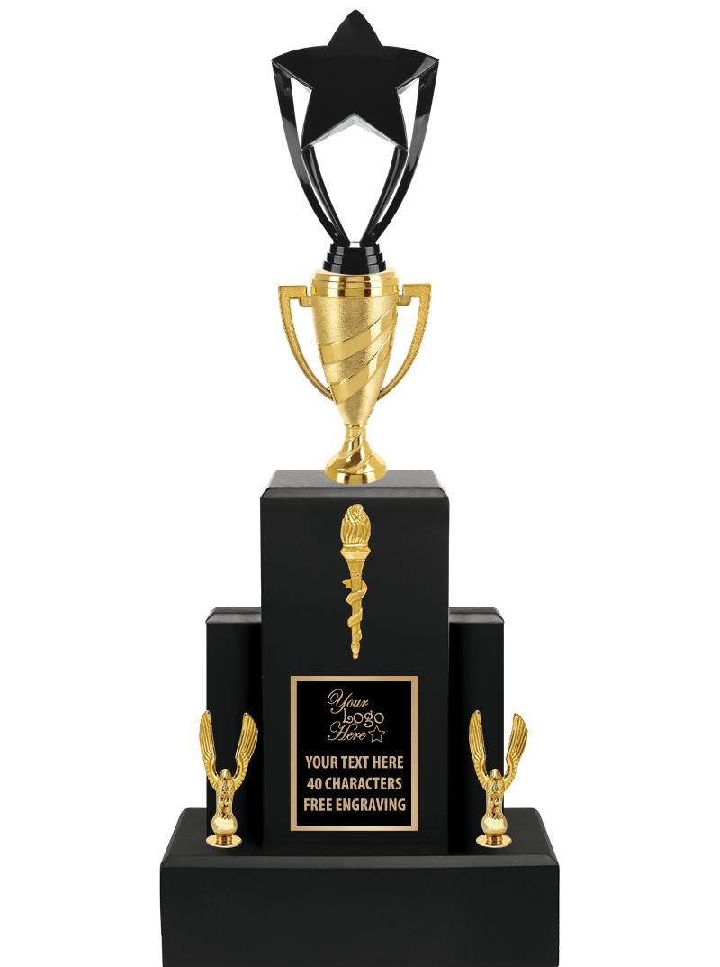 20.75" BLACK WOOD TRP/GOLD CUP