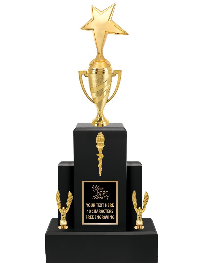 20.75" BLACK WOOD TRP/GOLD CUP