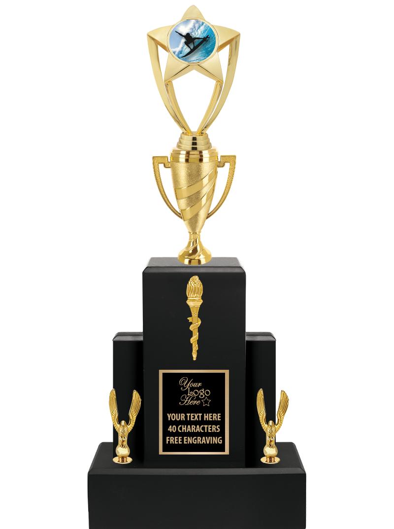 20.75" BLACK WOOD TRP/GOLD CUP