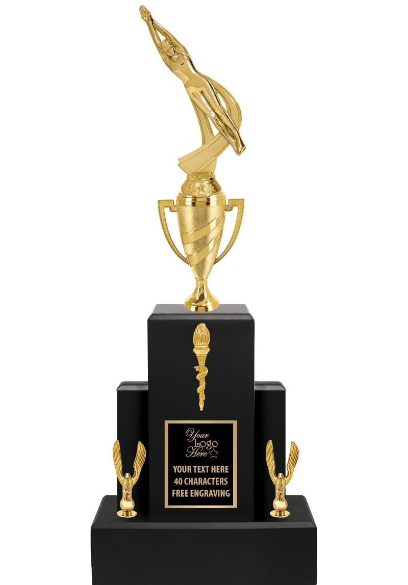 20.75" BLACK WOOD TRP/GOLD CUP